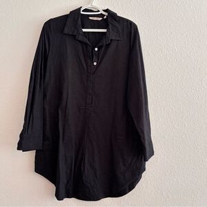Soft Surroundings Black Tunic 100% Cotton Size Large